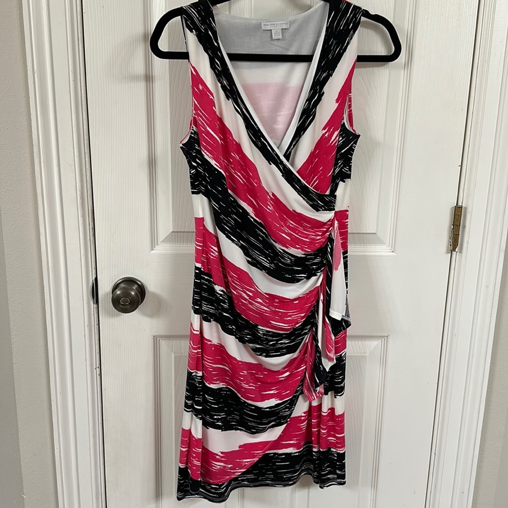 Pink and Black sleeveless dress